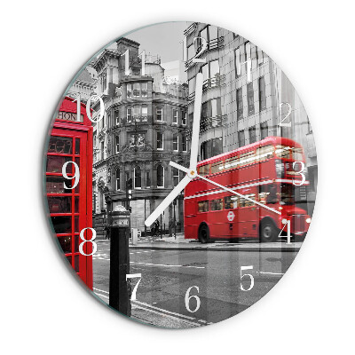 Round wall clock Red Bus