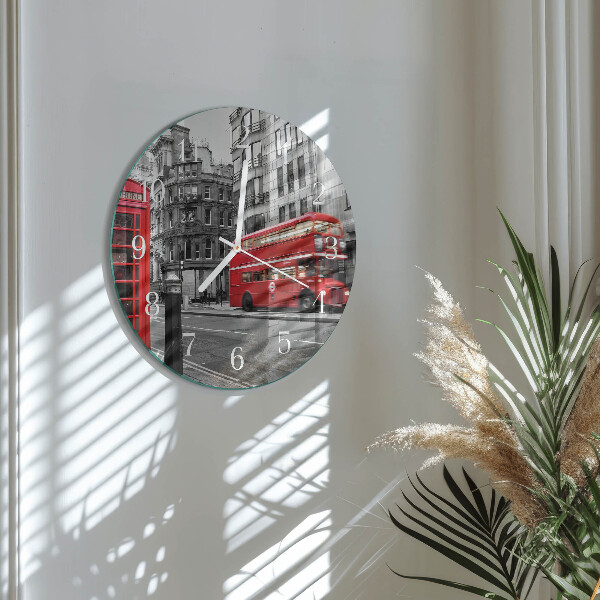 Round wall clock Red Bus