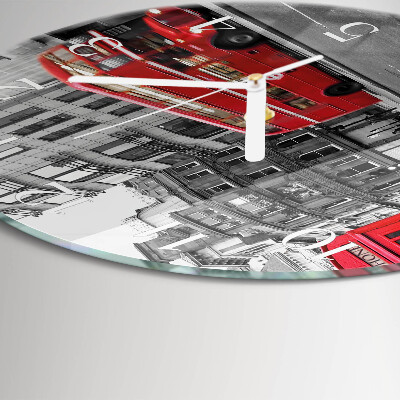 Round wall clock Red Bus