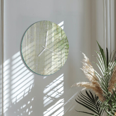 Round wall clock Bamboo Plant