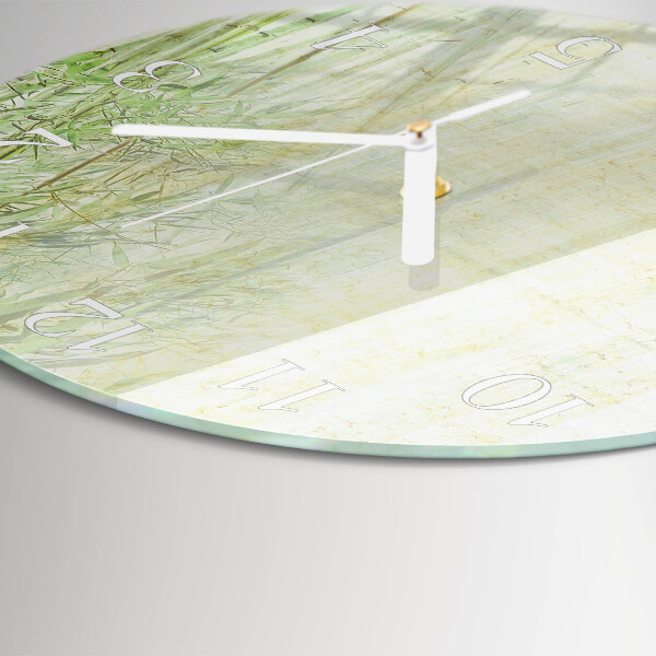 Round wall clock Bamboo Plant