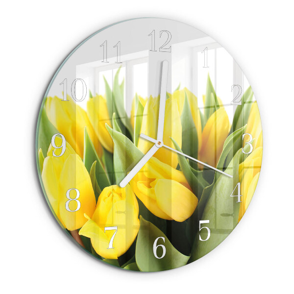 Round wall clock Tulip Flowers