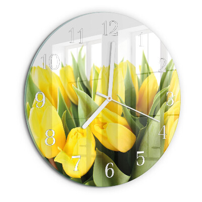 Round wall clock Tulip Flowers