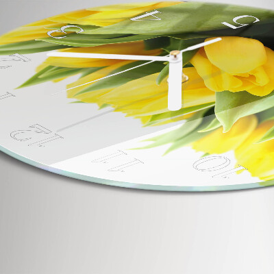 Round wall clock Tulip Flowers