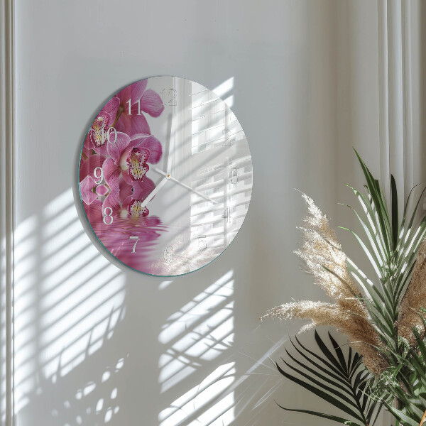 Round wall clock Orchid