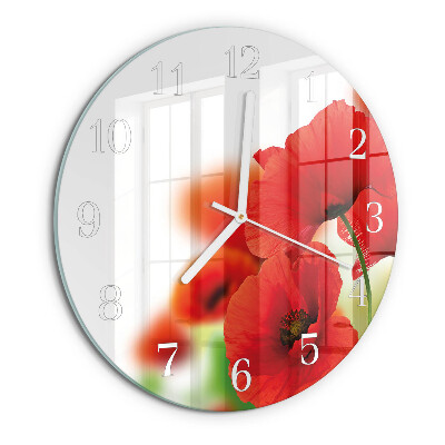 Round wall clock Poppies
