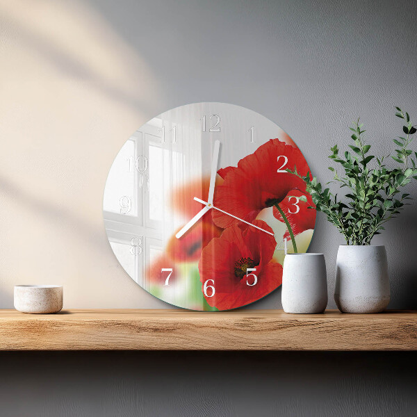 Round wall clock Poppies