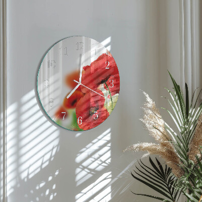 Round wall clock Poppies