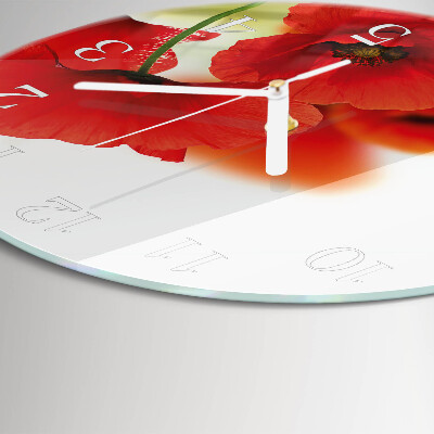 Round wall clock Poppies