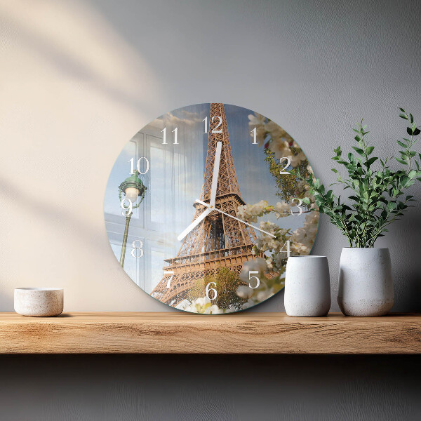 Round wall clock Eiffel Tower Paris