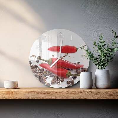 Round wall clock Chili peppers