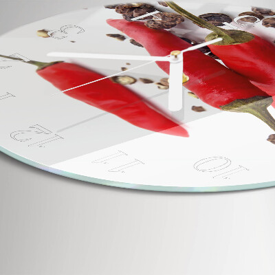 Round wall clock Chili peppers