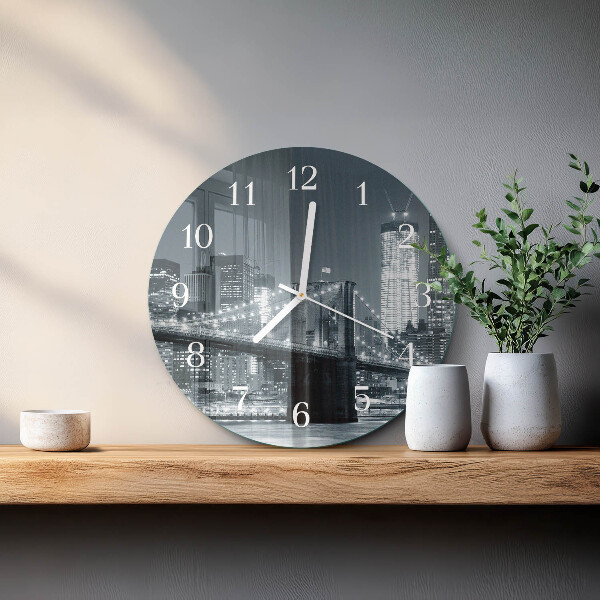 Round wall clock Horizontal Bridge