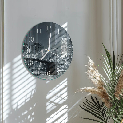 Round wall clock Horizontal Bridge
