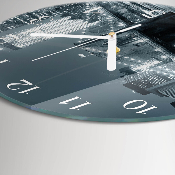 Round wall clock Horizontal Bridge