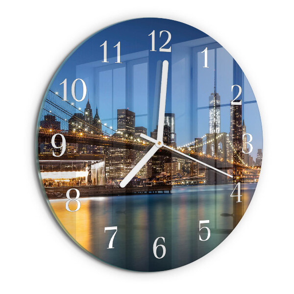 Round wall clock Horizontal Bridge