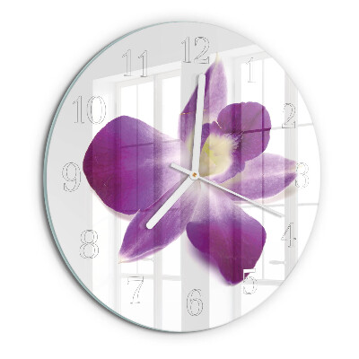 Round wall clock Orchid Flower