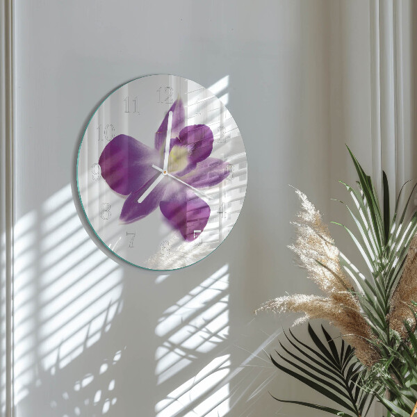 Round wall clock Orchid Flower