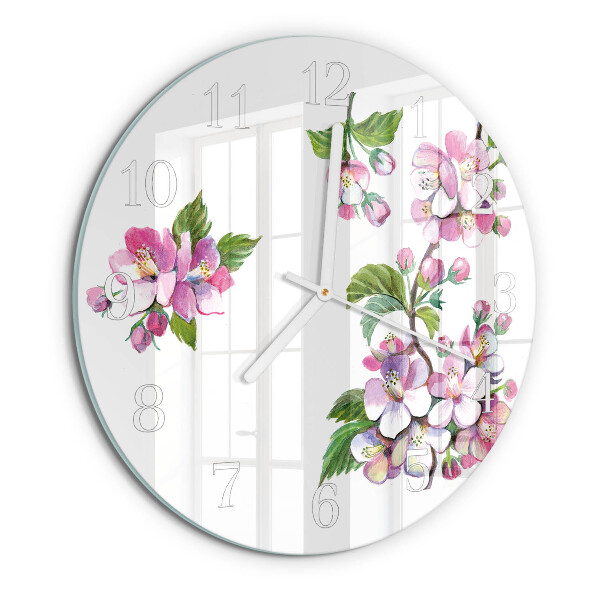 Round wall clock Flowers