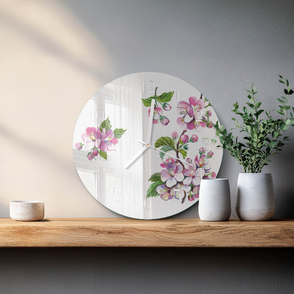 Round wall clock Flowers