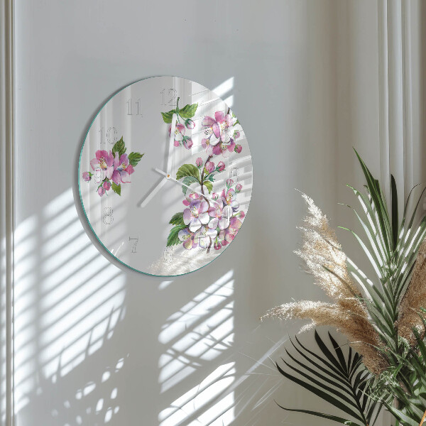 Round wall clock Flowers
