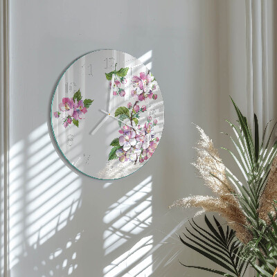 Round wall clock Flowers