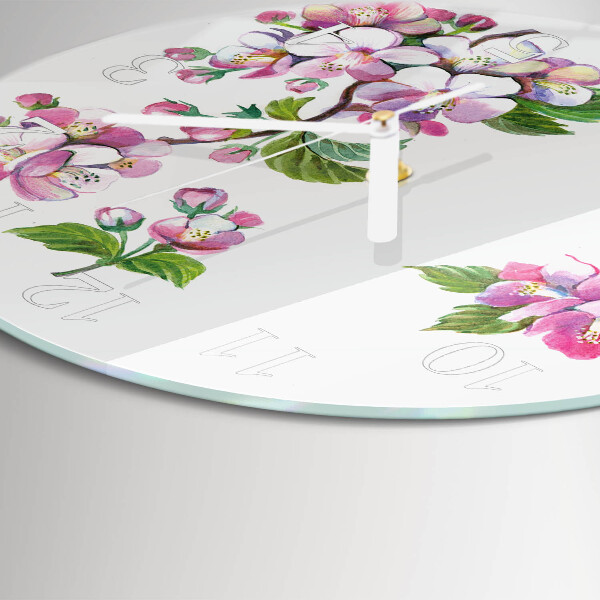 Round wall clock Flowers