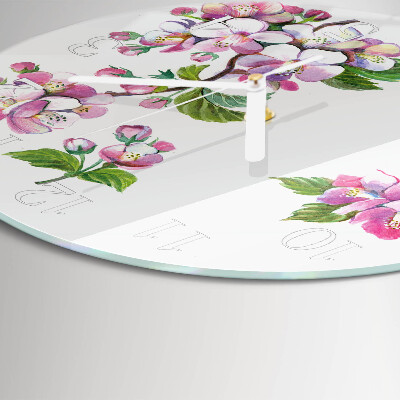 Round wall clock Flowers