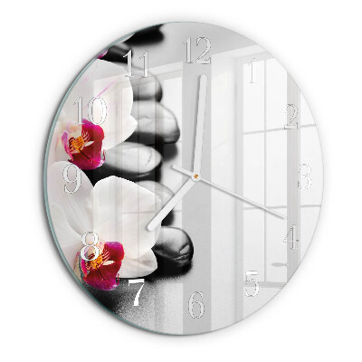 Round wall clock Orchid Stones