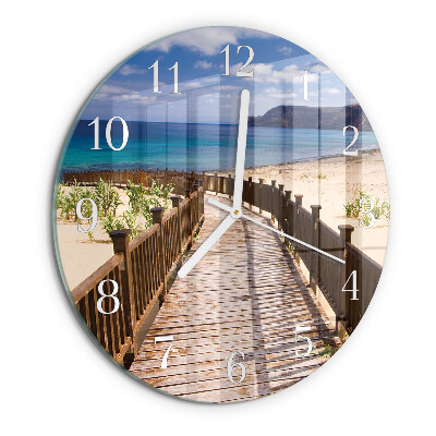 Round wall clock Beach Sea