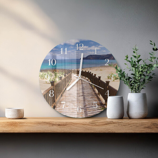 Round wall clock Beach Sea