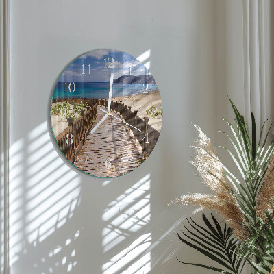 Round wall clock Beach Sea