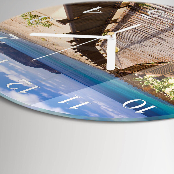 Round wall clock Beach Sea