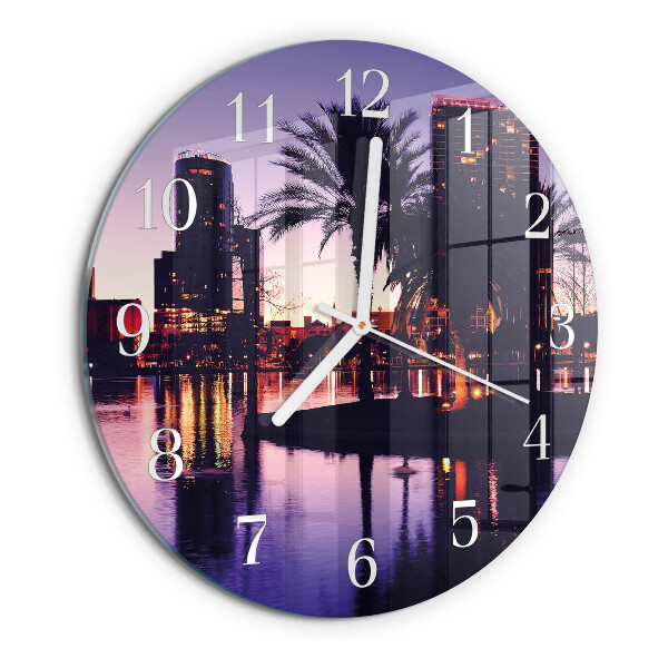 Round wall clock Florida Palm Trees