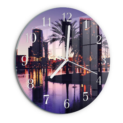 Round wall clock Florida Palm Trees