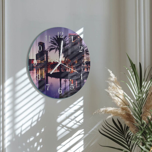 Round wall clock Florida Palm Trees