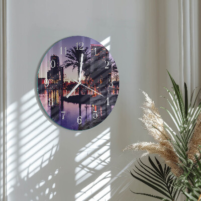 Round wall clock Florida Palm Trees