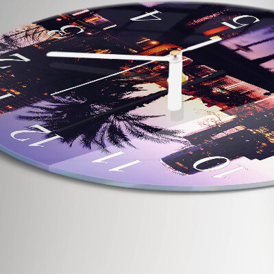 Round wall clock Florida Palm Trees