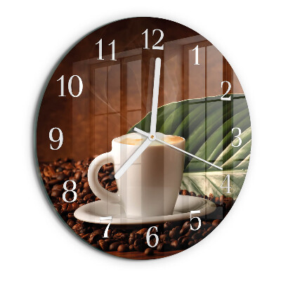 Round wall clock Cup of Coffee