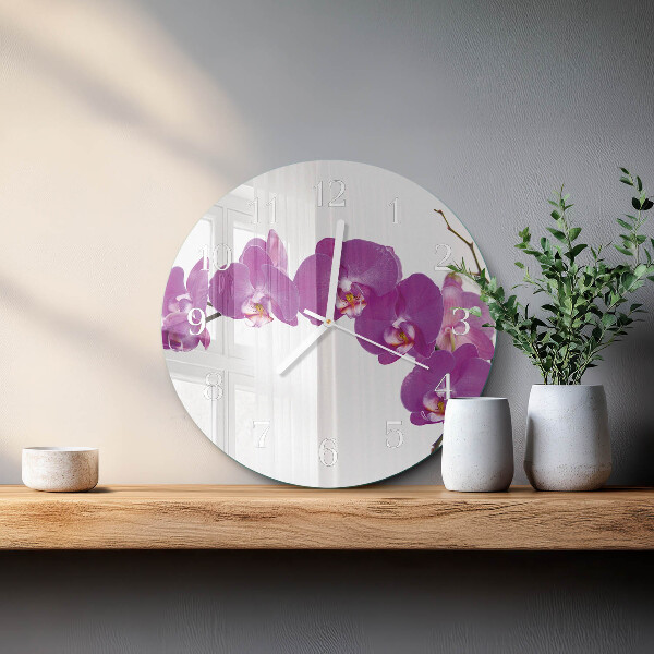Round wall clock Orchid