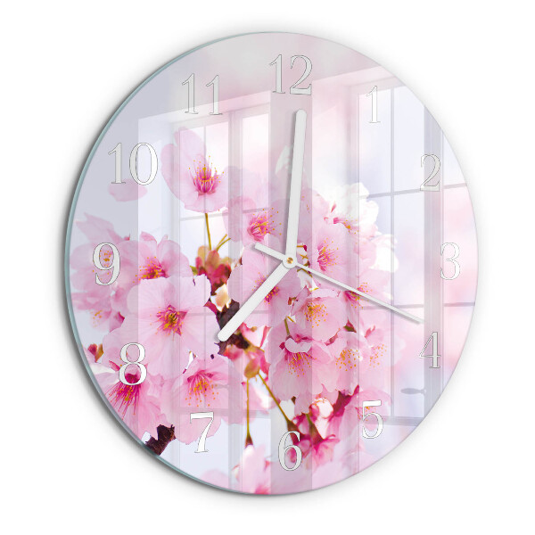 Round wall clock Flowers