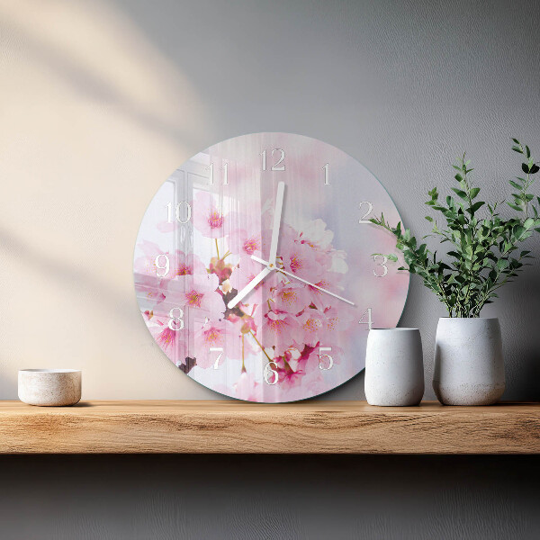 Round wall clock Flowers