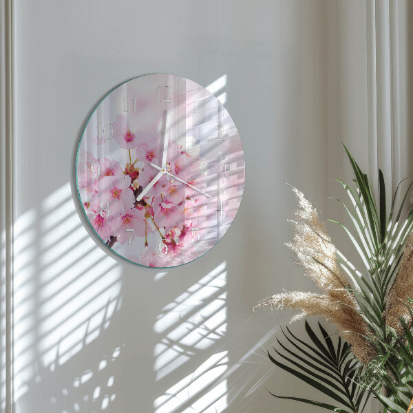 Round wall clock Flowers