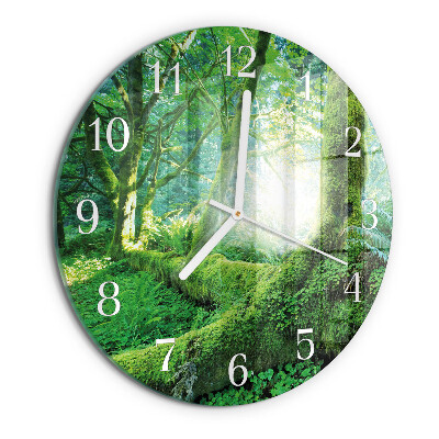 Round wall clock Forest Moss