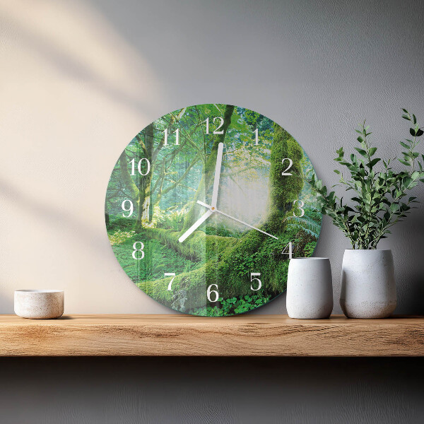Round wall clock Forest Moss