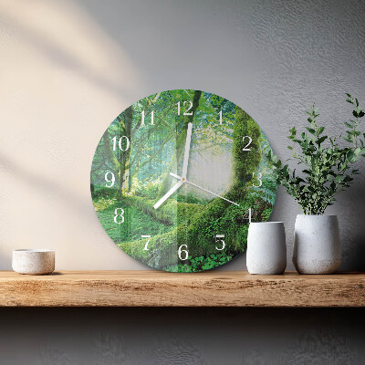 Round wall clock Forest Moss