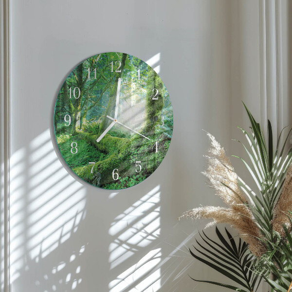 Round wall clock Forest Moss