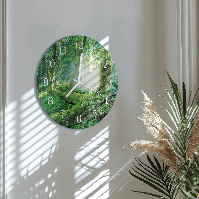 Round wall clock Forest Moss