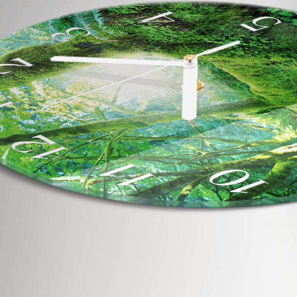 Round wall clock Forest Moss