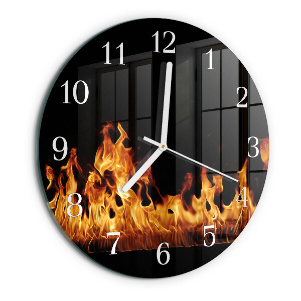 Round wall clock Fire